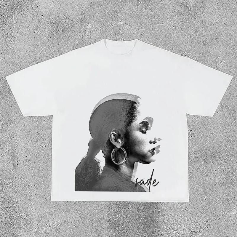 Sopula Vintage Sade Adu Print Graphic Cotton T-Shirt