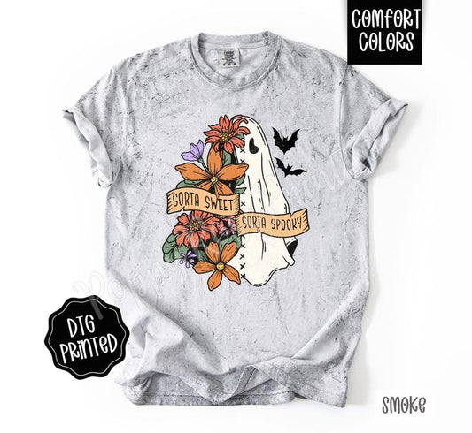 Sorta Sweet Sorta Spooky Comfort Colors Color Blast T-Shirt, Women's Graphic Tee Halloween Shirt