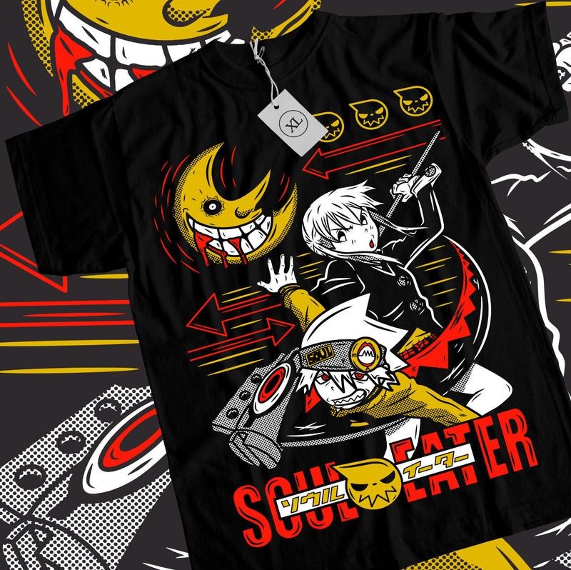 Soul Eater T-Shirt S-4XL Death the Kid Japanese Anime Manga Black Star Shirt Tshirt S-4XL
