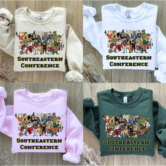 Southeastern Conference Mascot Sweatshirt, SEC Sweatshirt, SEC Football Shirts, Football Season Shirts Classic