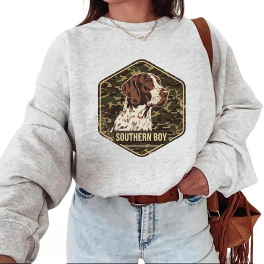 Southern Boy Sweatshirt Hunting Dog Retro T-Shirt 2025 Hunting Season Sweatshirt