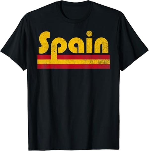 Spain Shirts, Vintage Spanish Flag Spain Pride Roots Heritage Gift T-Shirt Cotton Fashion Casual Classic