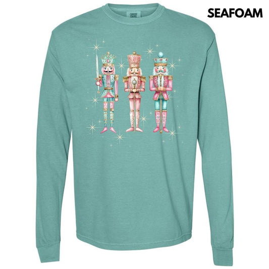 Sparkle Nutcracker Trio Long Sleeve Comfort Colors T-Shirt 'NLB'