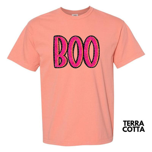 Sparkle Pink Boo FAKE GLITTER  Comfort Colors T-Shirt