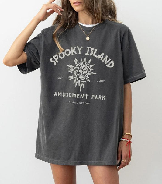 Spooky Island Tee, Retro Cartoon Halloween Movie T-shirt, Spooky Island Disco Skull, Halloween Gift, 90s nostalgia, Retro Halloween, Summer