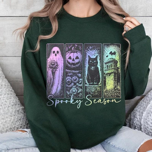 Spooky Season Vintage Halloween Horror Night Sweatshirt, Trendy Spooky Season Shirt, Retro Horror Movie Tee, Halloween Gift