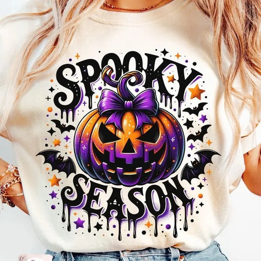 Spooky Season, Retro Halloween, Pumpkin Halloween, Halloween Shirt Sublimation, Witchy Bats, Spooky vibes