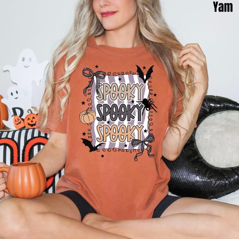 Spooky Striped Halloween Comfort Colors T-Shirt 'NLB'