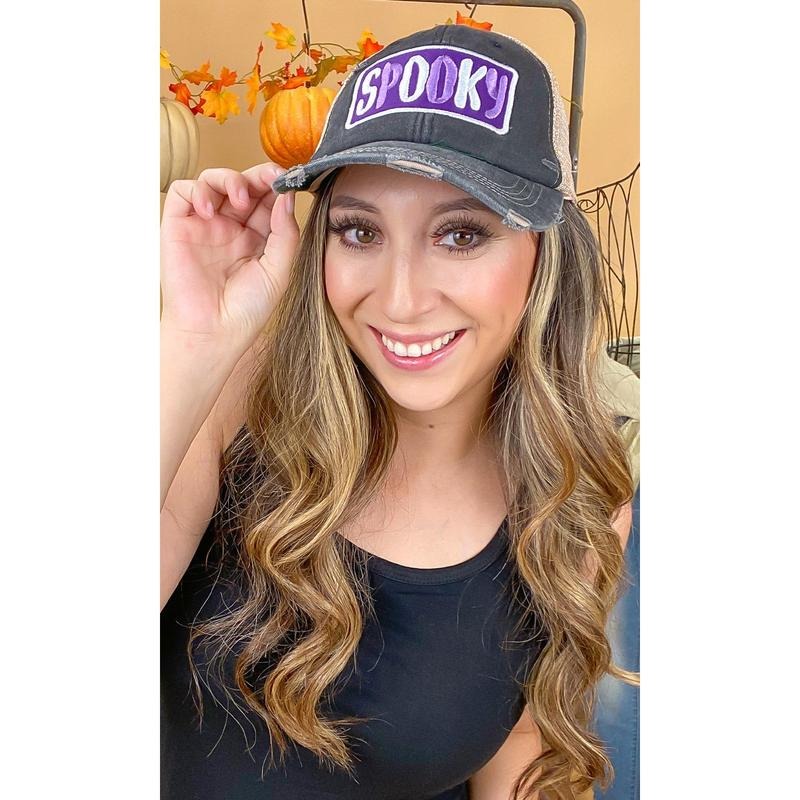 Spooky Vintage Patch Hat - Eerie Retro Vibes #SpookyHat #VintageHat #HalloweenVibes