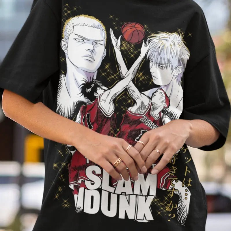 Sport 90s Anime Lovers, Basketball Otaku Ropa,Slam Dunk t-shirt Art Team Basketball Slam Dunk Anime Sport Manga Shirt All Size