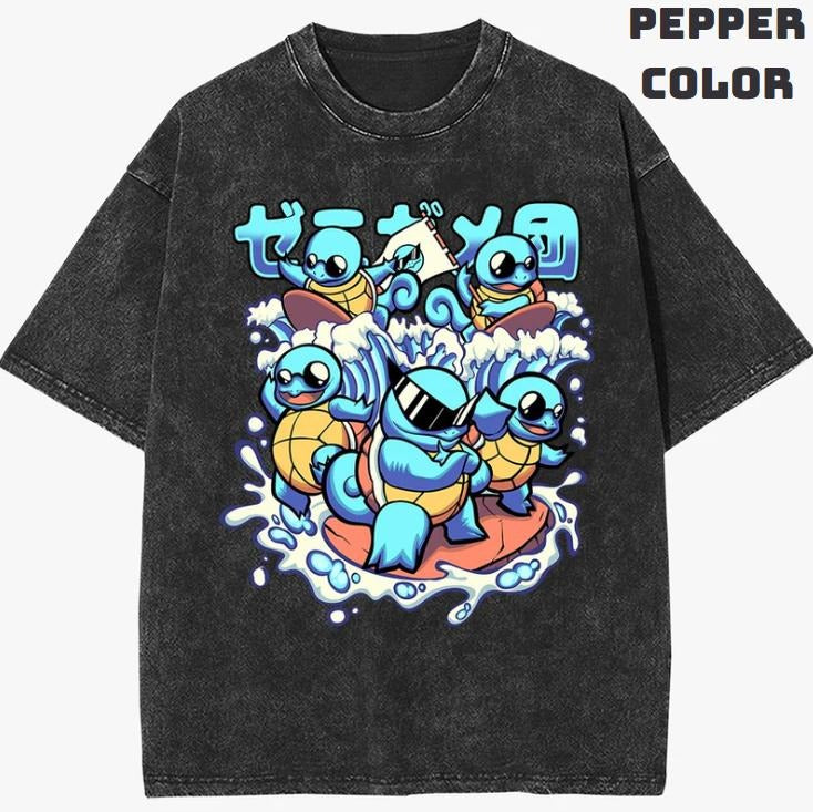 Squadtle Vintage Graphic Tees, Squirtle Tshirt, Pokemon Shirts, Pokemon Merch, Anime Manga Shirt, Anime Clothing, Unisex Casual Outfits, Crew Neck Gifts For Men Women Streetwear Menswear Womenswear