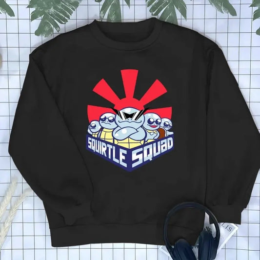 Squirtle Super Squad Sweatshirt Funny Shirt Tortoise Kawaii Shirt Anime Shirt, Halloween sweatshirt, Tshirt For Men, Men vintage tee, gift for fan, gift for him, gift for her top menswear Hoodie Sweater Underwear Human Pullover Shoe Casual Crewneck