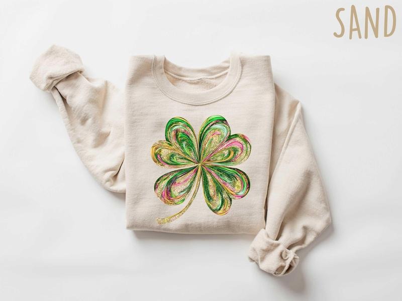 St. Patrick's Sweatshirt, Retro Shamrock Sweatshirt, Gifts For St. Patrick's Day