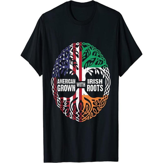 [St. Patrick's Day Tee] Patrick's Day Gift Unisex T-Shirt - American Grown with Ireland Flag - 220g Made in USA