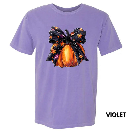 Starry Bow Pumpkin Comfort Colors T-Shirt 'NLB'
