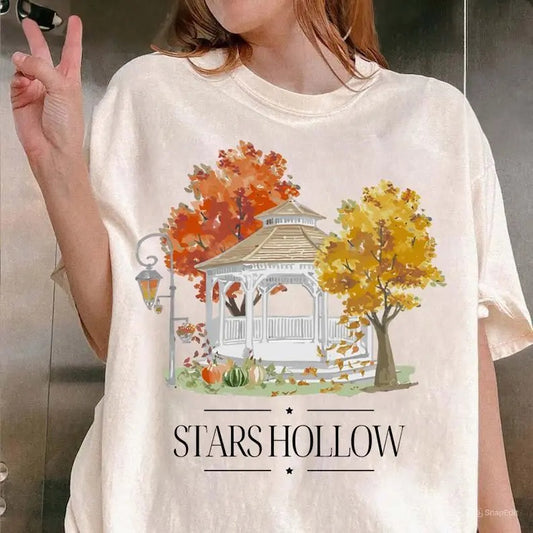 Stars Hollow Shirt Where You Lead I Will Follow Vintage Style Lukes Diner Cotton Tshirt