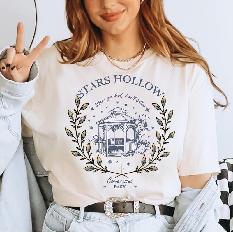 Stars Hollow Shirt ,Stars Hollow Where You Lead I Will Follow Shirt, Autumn Festival, Vintage Style Stars Hollow T-Shirt