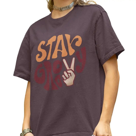 Stay Groovy Retro Style Shirt Women's Fashion Relaxed T-Shirt