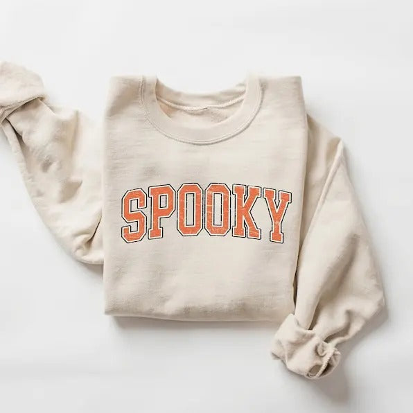Stay Spooky Sweatshirt, Halloween Sweatshirt, Womens Halloween Sweatshirt, Spooky Season Shirt, Ghost Halloween, Unisex Classic Cotton with Graphic Print in All Sizes, For Men, For Women
