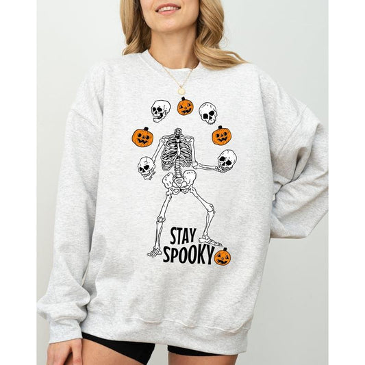 Stay Spooky, Skeleton, Ghost, Funny, Witch, Aesthetic, Meme, Halloween, Spooky, Costume Sweatshirt