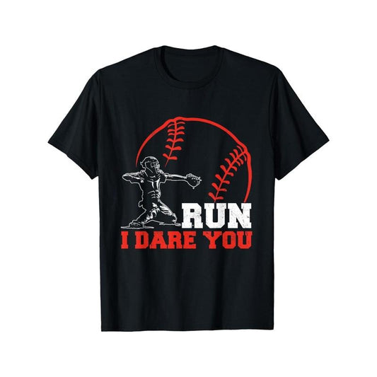 Steal I Dare You Baseball Catcher Youth Baseball Player T-Shirt for The Youth (Not Adult Size), Soft Fabric, Breathable, Comfortable Short Sleeve Tees for Teens made in usa