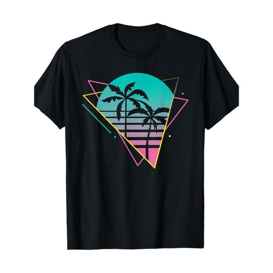 Steam Wave 80's 90's Vintage design - Vintage Palm Tree T-shirt Made in USA