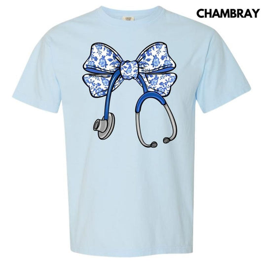 Stethoscope Florals Comfort Colors T-Shirt 'NLB'