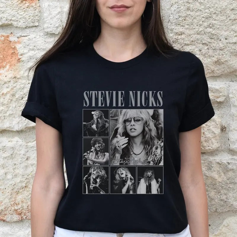 Stevie Nicks Graphic Tee, Bohemian Style Shirt, Fleetwood Mac Fan Apparel, Vintage Concert T-Shirt, Witchy Aesthetic Top