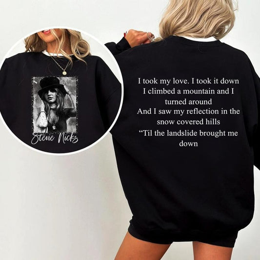 Stevie Nicks Til the landslide brought me down t-shirt, retro Stevie Nicks 90s sweatshirt hoodie