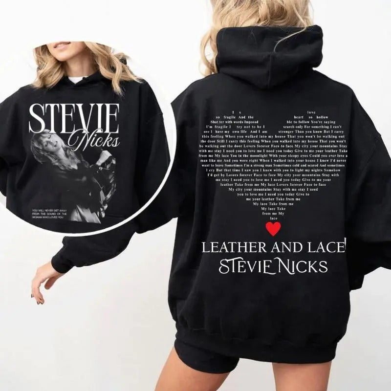 Stevie Vintage Leather And Lace T-shirt, Don't Be A Lady Be A Legend 2 Side Sweatshirt, Music Concert Hoodie, Gift For Women and Man Unisex Shirts Womenswear Cotton
