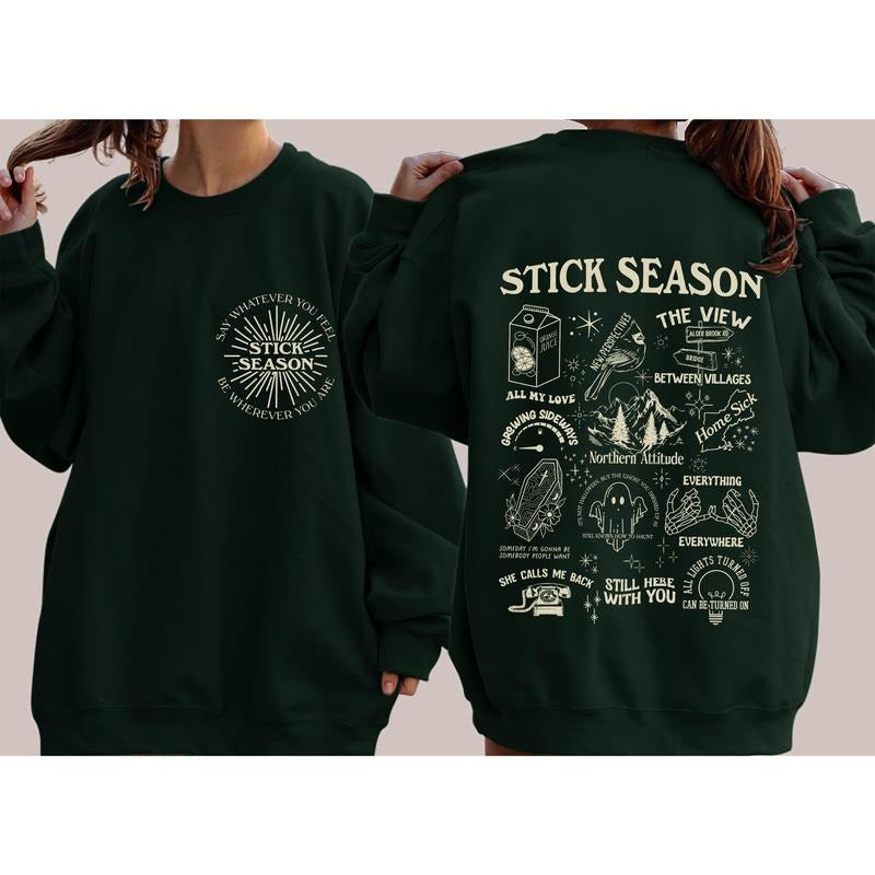 Stick Season, Original Design, Kahan, Front and Back, Pocket Print, Concert, Music, Country, Americana, Tour Sweatshirt