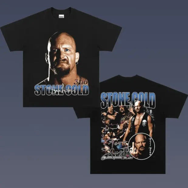 Stone Cold Doube Sided Vintage Tee, Stone Cold T-Shirt, WWE Shirt, Vintage Graphic Tees, Unisex Wrestler Shirt Top Menswear Womenswear Streetwearstyle{n002}3