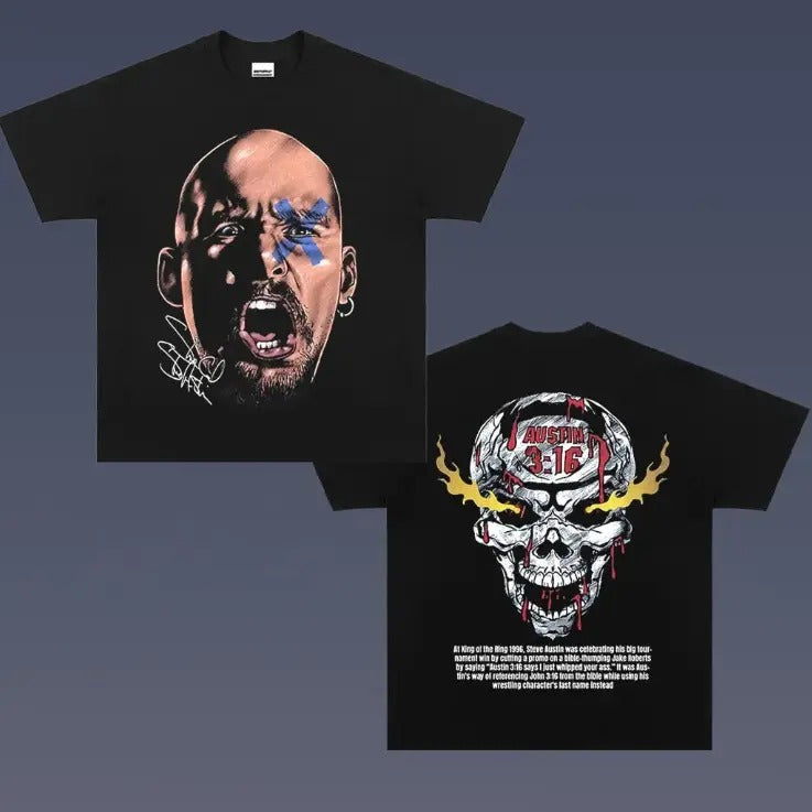 Stone Cold Double Sided Vintage Tee, Stone Cold T-Shirt, WWE Shirt, Vintage Graphic Tees, Unisex Wrestler Shirt Top Menswear Womenswear Streetwear