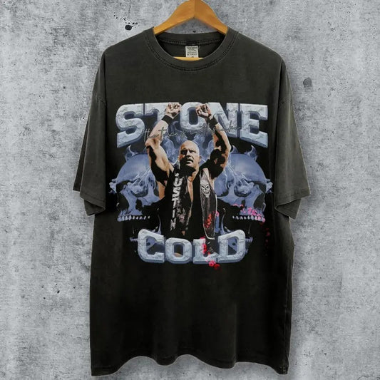 Stone Cold Vintage 90s Graphic Style T-Shirt, Steve Austin Shirt, Vintage Oversized Sport Tee, Unisex shirt, Wrestling Gift Menswear Top graphic tee
