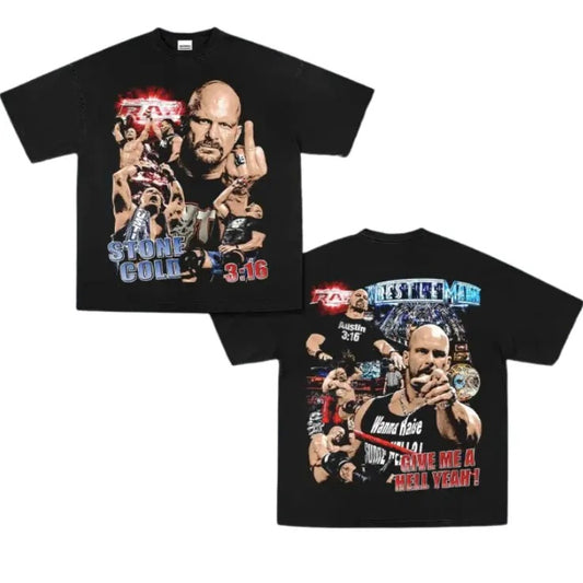 Stone Cold Vintage Graphic Tees, Wrestling Tshirt, Wrestler T-Shirt, WWE Shirts, Unisex Wrestling Gift Shirt Top Menswear Womenswear Streetwear