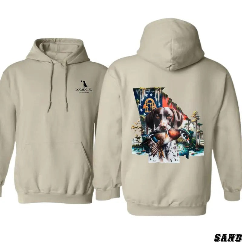 Straight Up Southern Hoodie - Country Boy Dog with Camo Hat Design, Perfect for Dog Lovers and Country Style Enthusiasts, Unisex Hoodie for Everyday Comfort and Rural Vibes Menswear Sweaters