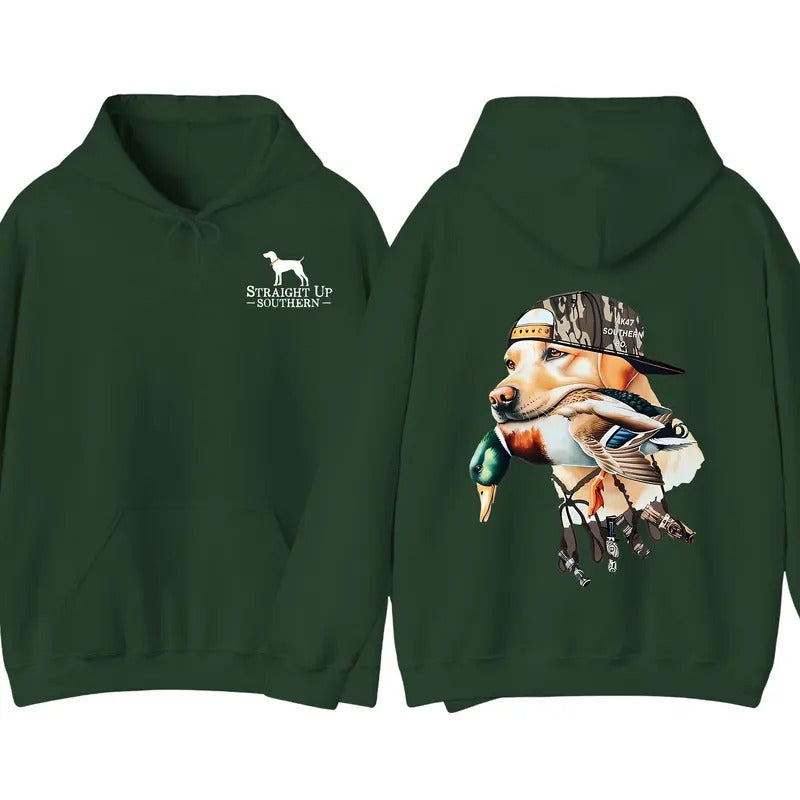 Straight Up Southern Hoodie - Hunting Season Graphic Hoodie, Perfect for Outdoorsmen and Waterfowl Hunters, Unisex Hoodie for Adventure and Style