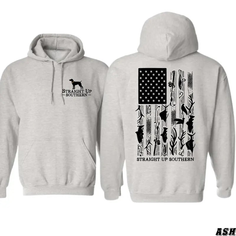 Straight Up Southern Hoodie - Patriotic American F_707 , Multiple Colorways - Full Size Range
