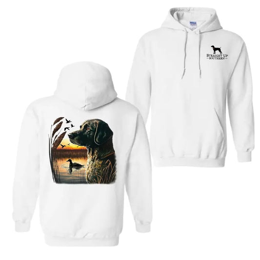 Straight Up Southern T-Shirt, Hoodie Featuring A Hunting Dog And Sunset Scene, Rustic Outdoor, Perfect For Hunting Enthusiasts And Nature Lovers Menswear Classic