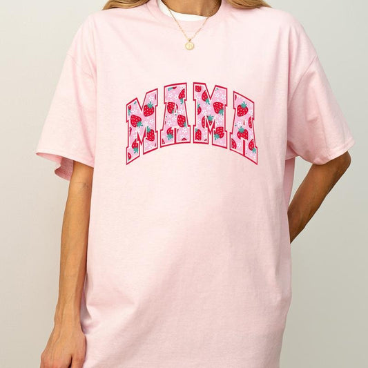 Strawberry Mama T-Shirt, Retro Mom Shirt, Cute Strawberry Graphic Tee, Mother's Day Gift for Mom, Soft Cotton Mom Shirt, Trendy Women's Top