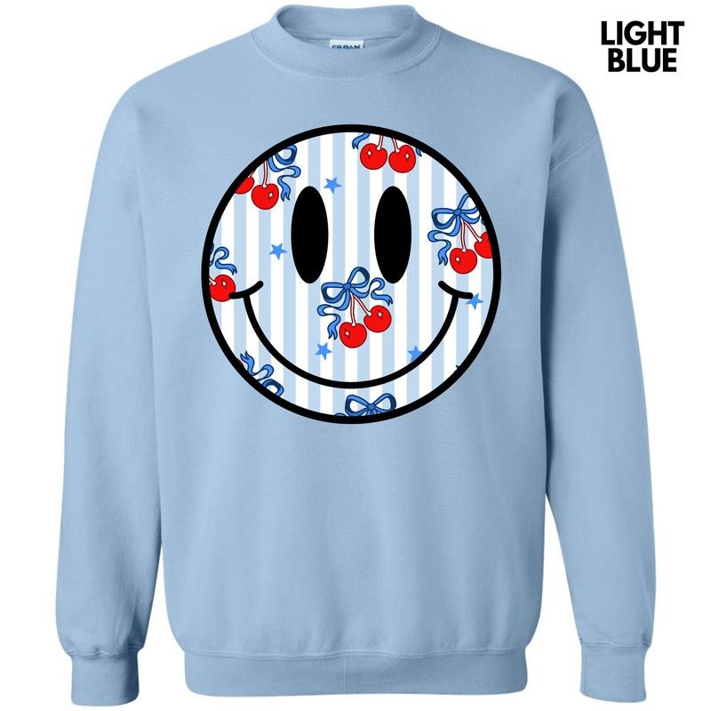 Stripe Cherry Happy Face Sweatshirt 'NLB'