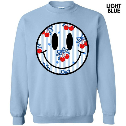 Stripe Cherry Happy Face Sweatshirt 'NLB'