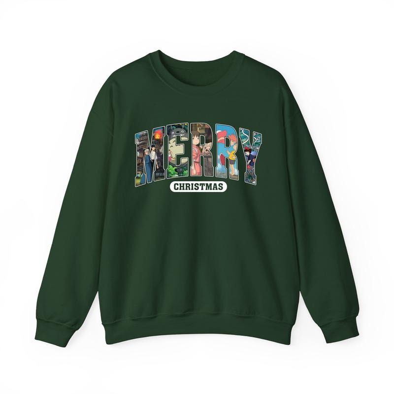 Studio Ghibli Christmas Sweatshirt, Spirited Away, Howls Moving Castle, Ponyo, My Neighbor Totoro, Miyazaki Hayao, Anime Sweatshirt