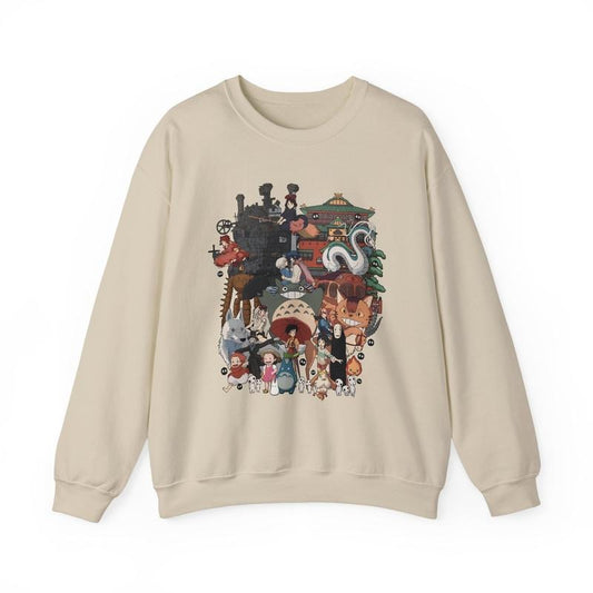 Studio Ghibli Sweatshirt, Hayao Miyazaki, Studio Ghibli Totoro Shirt, Ghibli No Face Shirt, Howl's Moving Castle shirt, Ponyo Sweatshirtstyle{n002}4