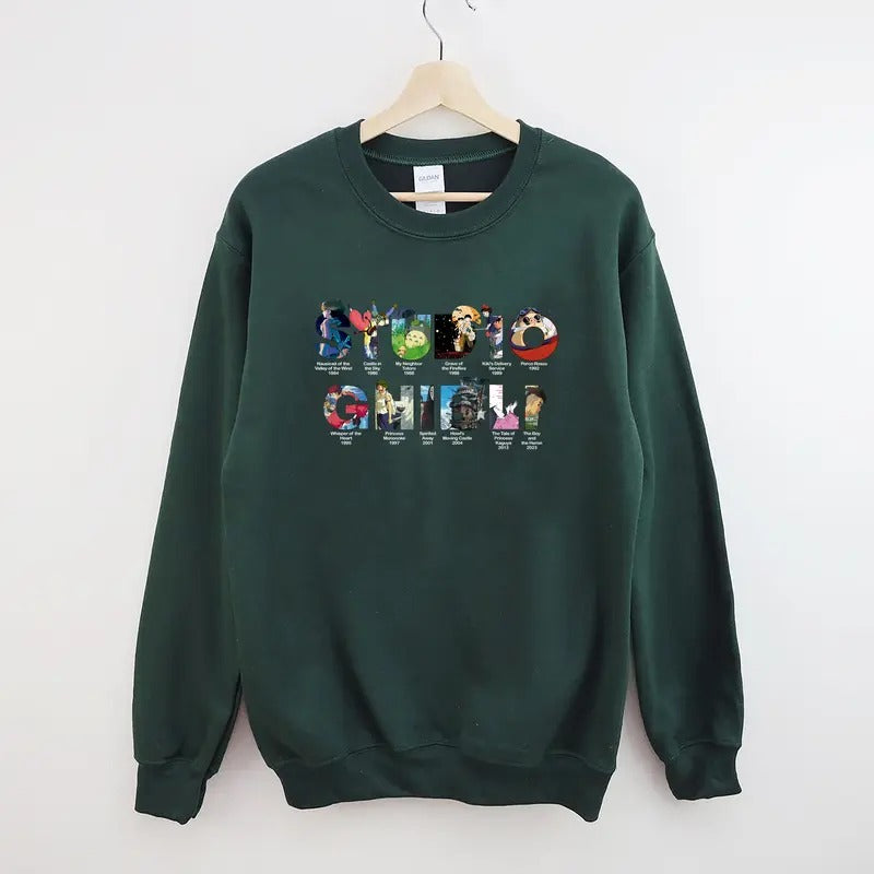 Studio Ghibli Sweatshirt, Hayao Miyazaki, Studio Ghibli Totoro Shirt, Ghibli No Face Shirt, Howl's Moving Castle shirt, Ponyo Sweatshirtstyle{n002}7