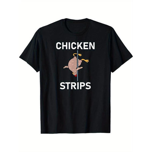 Stylish Chicken Print Crew Neck Tee - Men's Cotton Short Sleeve Casual T-Shirt for Outdoor Activities - Comfortable, Breathable, and Durable made in usa