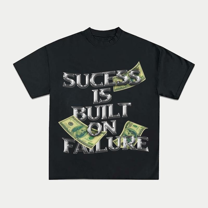 Sucess is Built on Failure Y2k Clothing T-Shirt Graphic Tee Vintage Merch for Men Women Top Streetwear