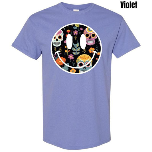 Sugar Skull Happy Face Gildan Short Sleeve T-Shirt 'NLB'