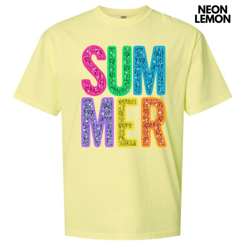 Summer Faux Sequin Comfort Colors T-Shirt 'NLB'