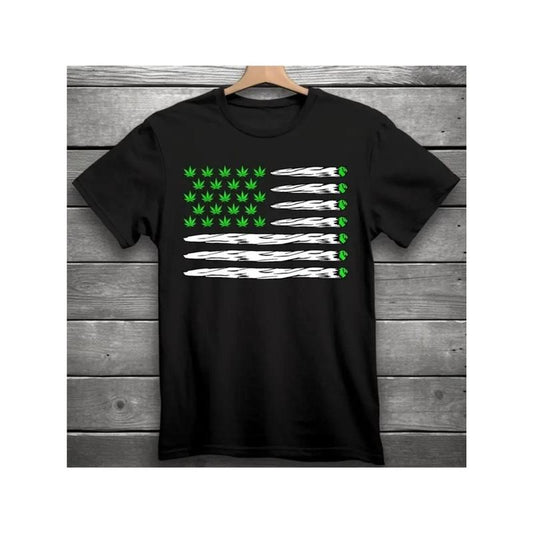 Summer Short Sleeved I CAN WEED TO ACCEPT THETHINGS I CAN'T Print Men's Casual and Comfortable Round Neck T-shirt Made in USA